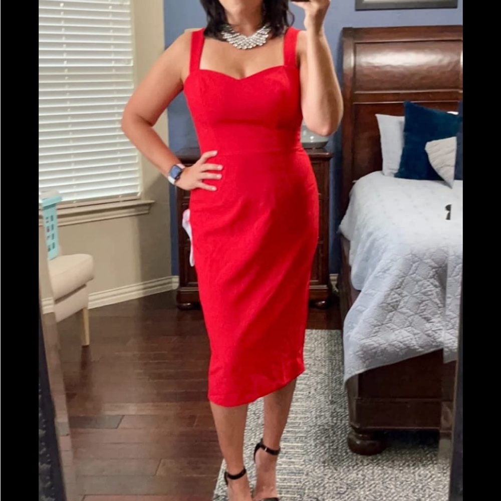 Dress the Population Red Sleeveless Cocktail or Event Dress - Picture 4 of 4